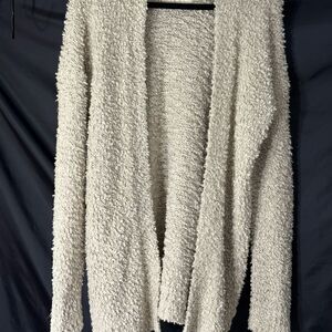 Hollister Long Open Cardigan Beige Sherpa Sz M